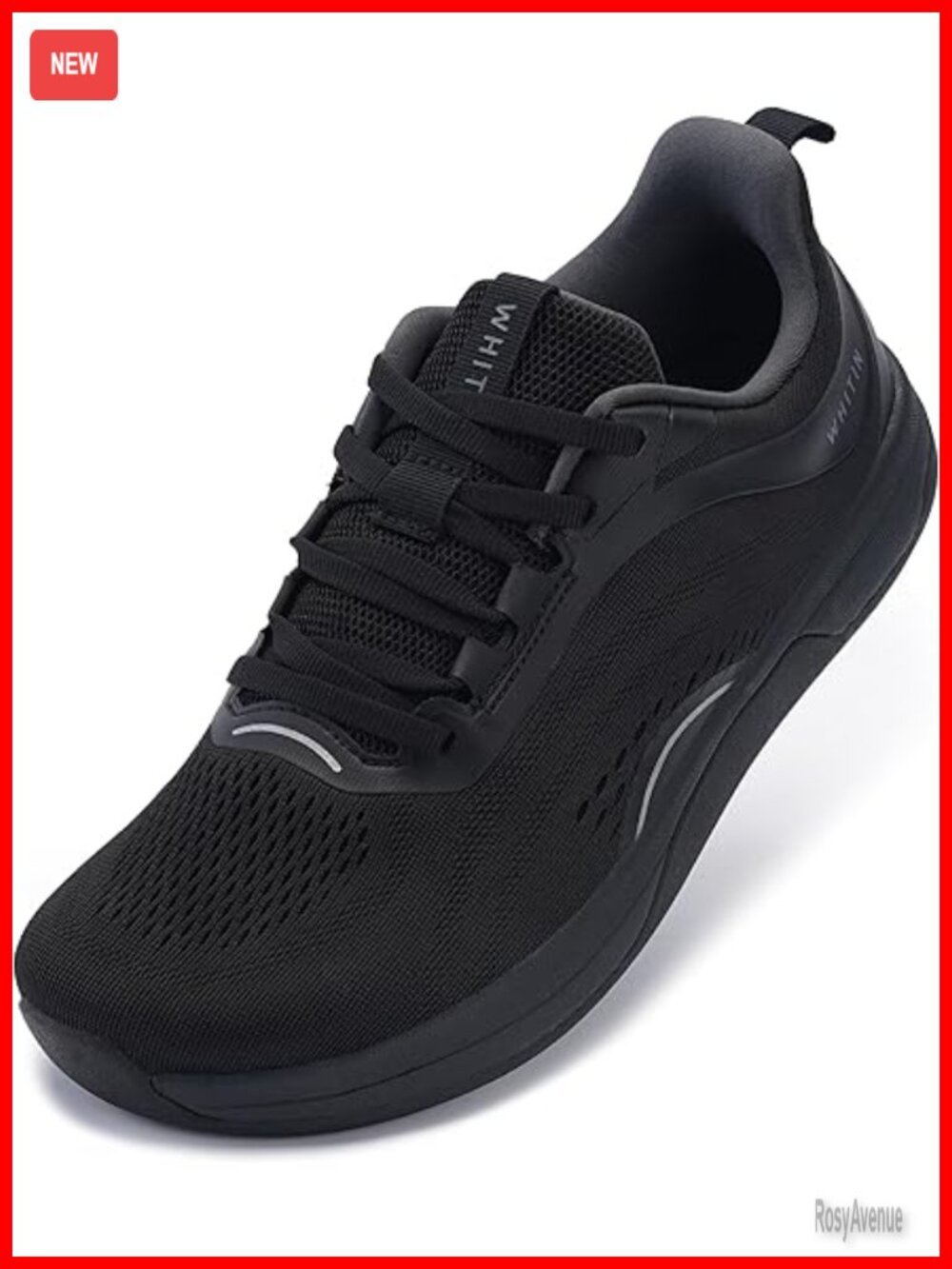 Wide Toe Box Zero Drop Running Shoe Lace-Up Mesh Lightweight